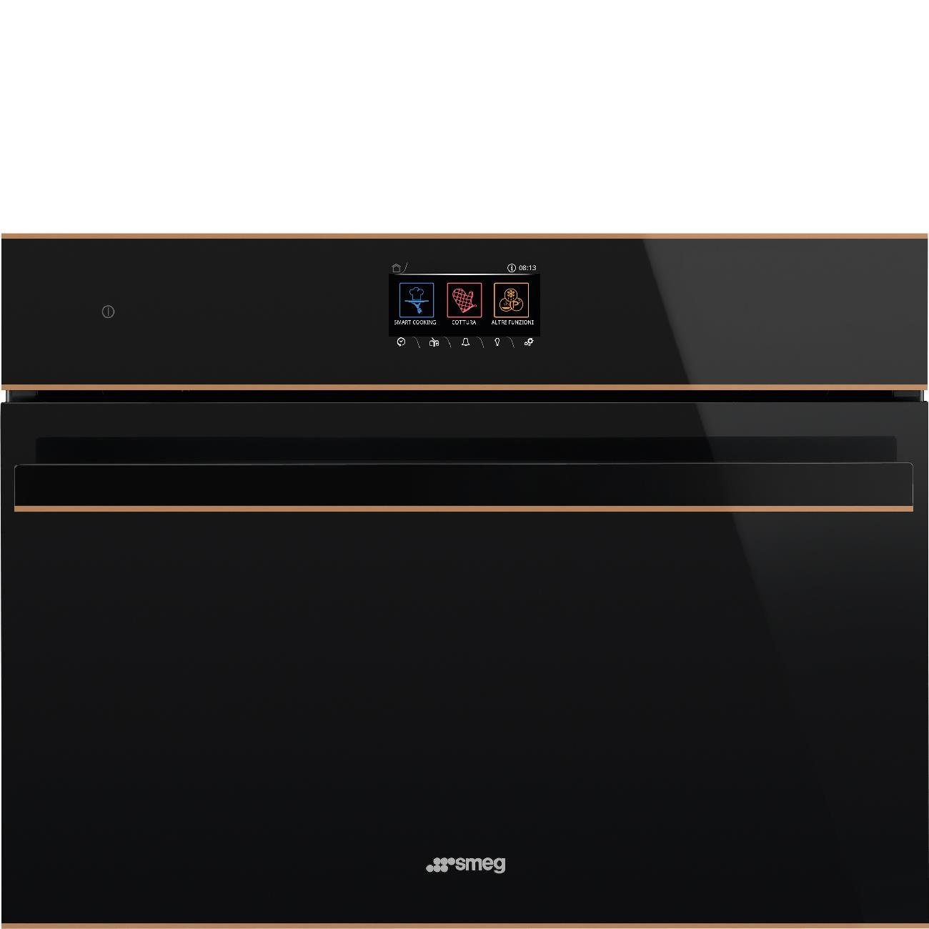 SMEG SO4604S4PNR DOLCE STİL NOVO SİYAH CAM BAKIR ESTETİK KOMBİ BUHARLI FIRIN