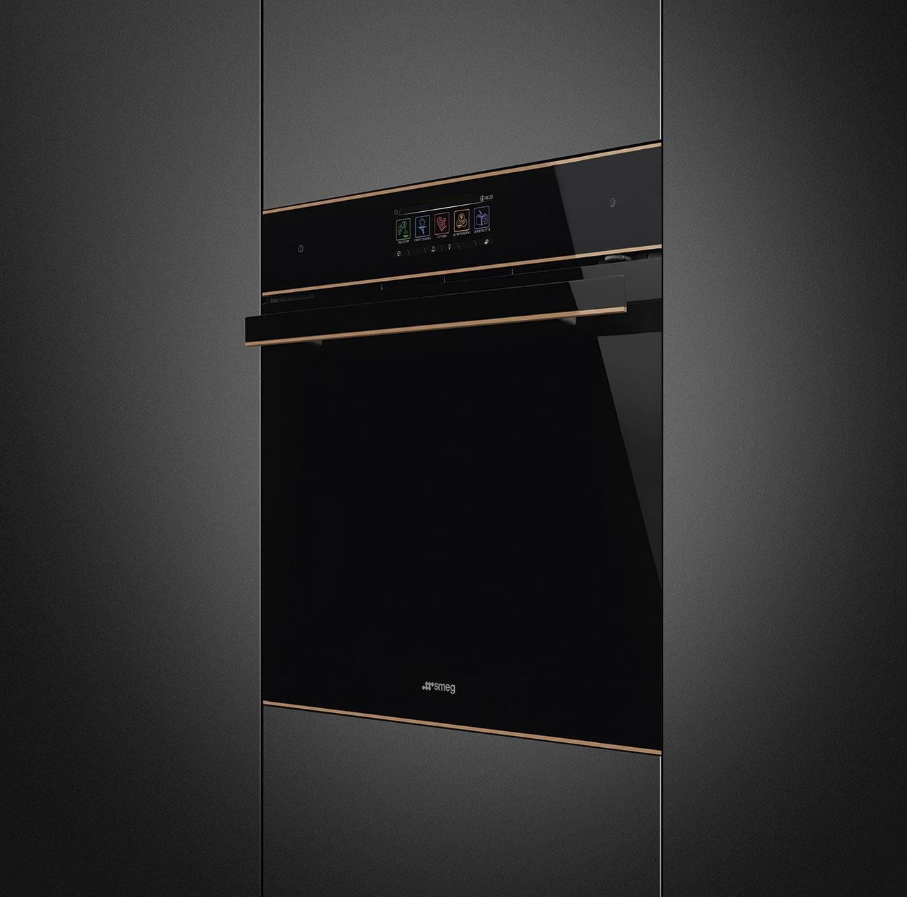 SMEG SO6606WAPNR DOLCE STİL NOVO SİYAH CAM BAKIR ESTETİK BUHARLI VE MİKRODALGALI FIRIN