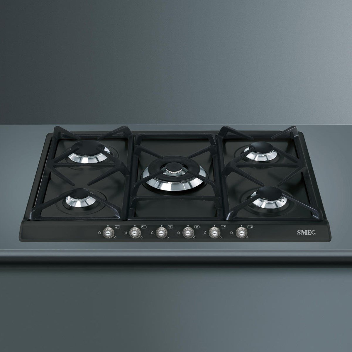 SMEG SR775AS CORTINA ANTRASİT (MAT GÜMÜŞ ESTETİK) GAZLI OCAK