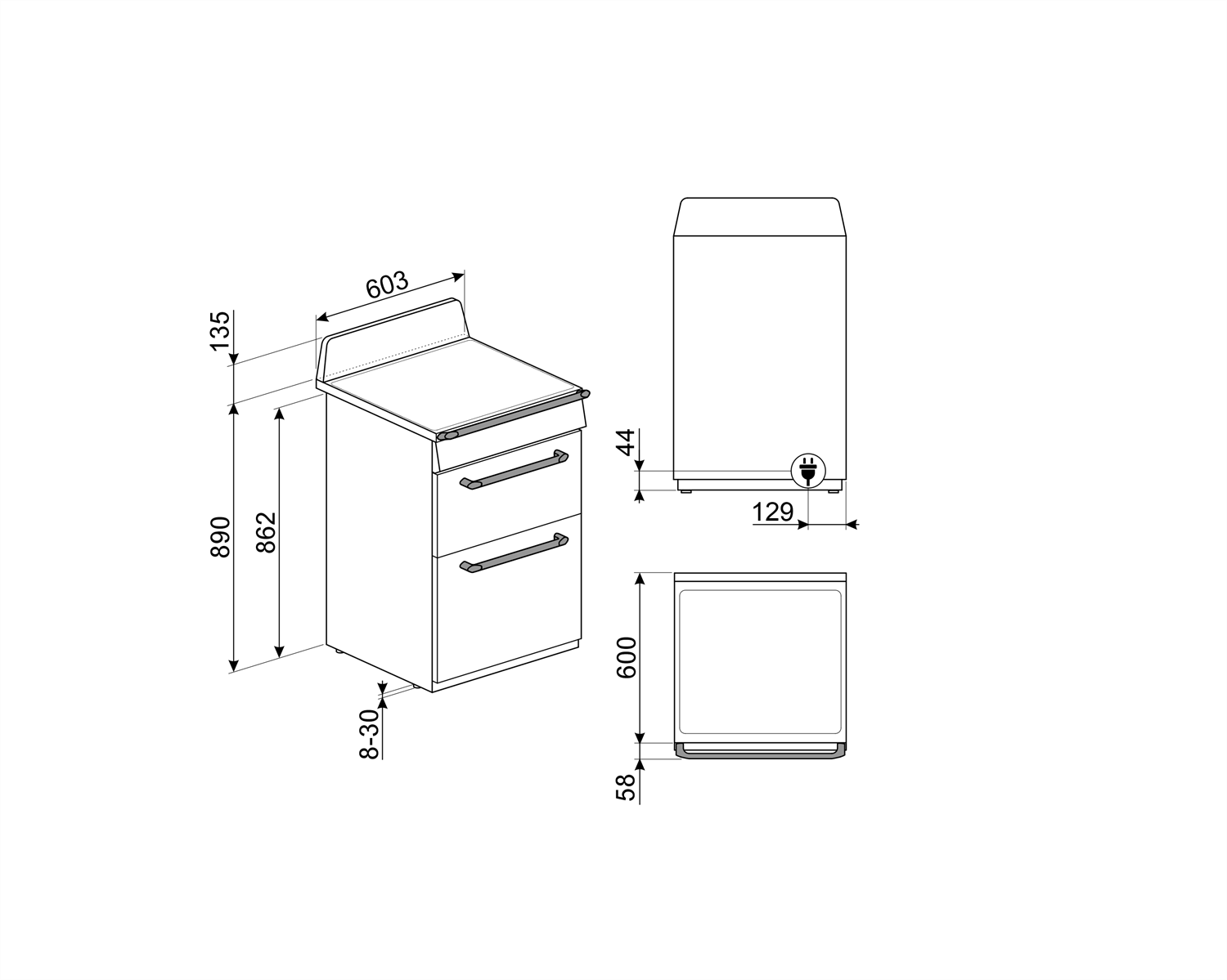 SMEG TR62IBL2 VİCTORİA SİYAH İNDÜKSİYONLU KUZİNE FIRIN