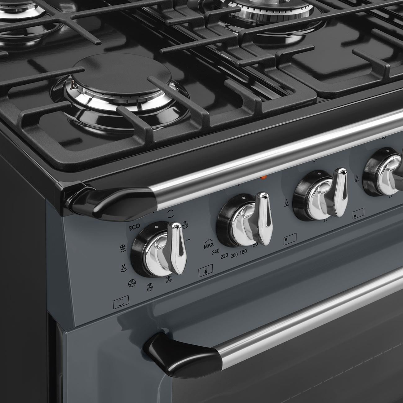 SMEG TR90GMGR  VİCTORİA BARUT GRİSİ KUZİNE FIRIN