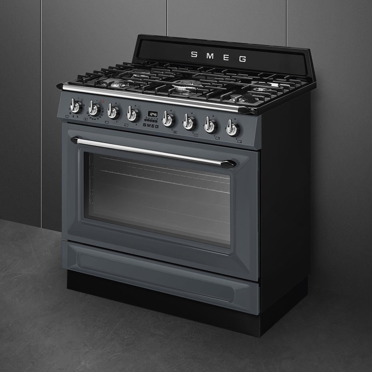 SMEG TR90GMGR  VİCTORİA BARUT GRİSİ KUZİNE FIRIN
