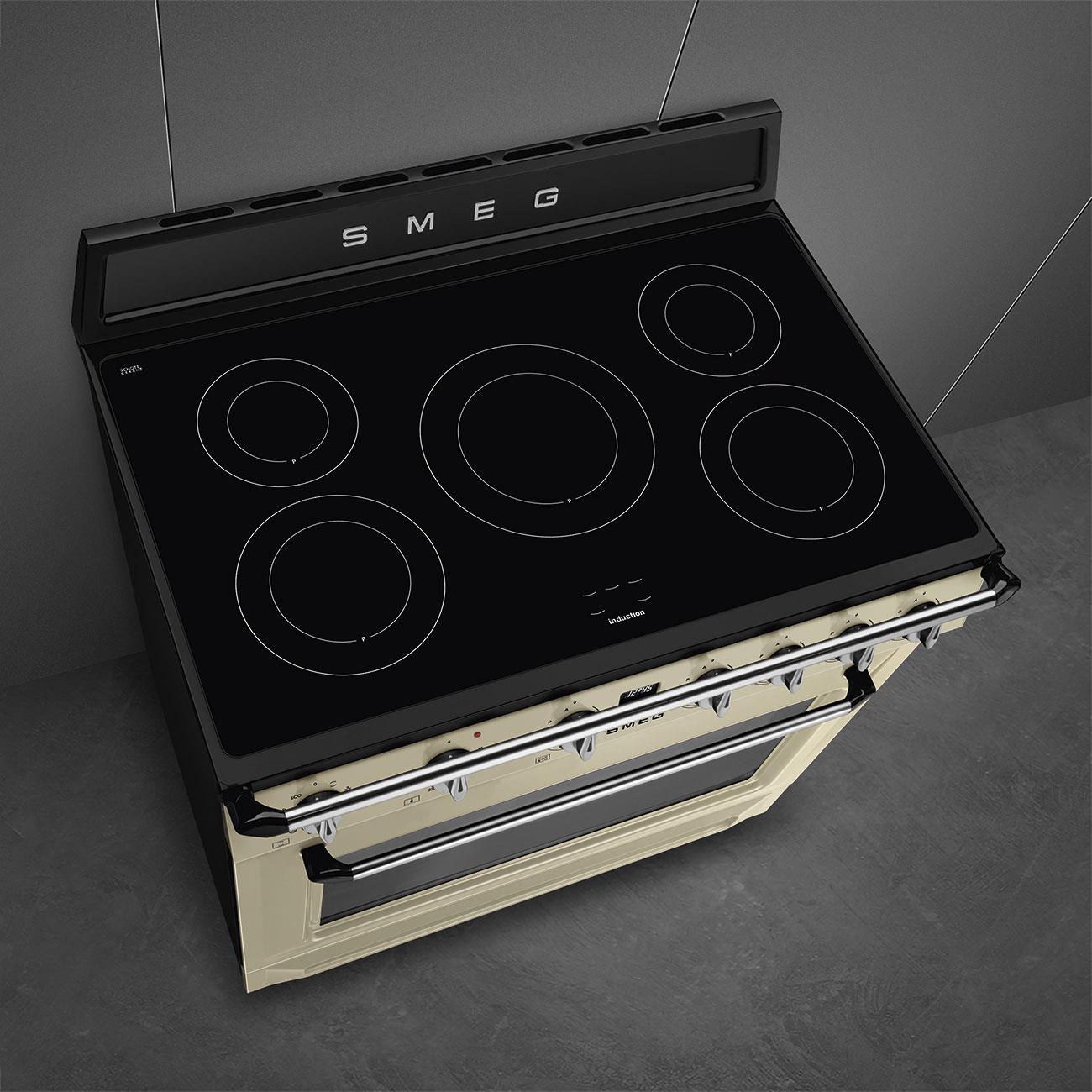 SMEG TR90IMP VİCTORİA KREM İNDÜKSİYONLU KUZİNE FIRIN