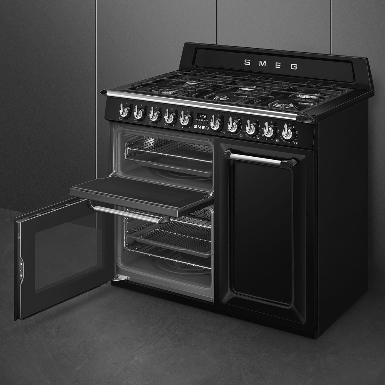 SMEG VICTORIA SİYAH KUZİNE FIRIN TR103BL 100 CM
