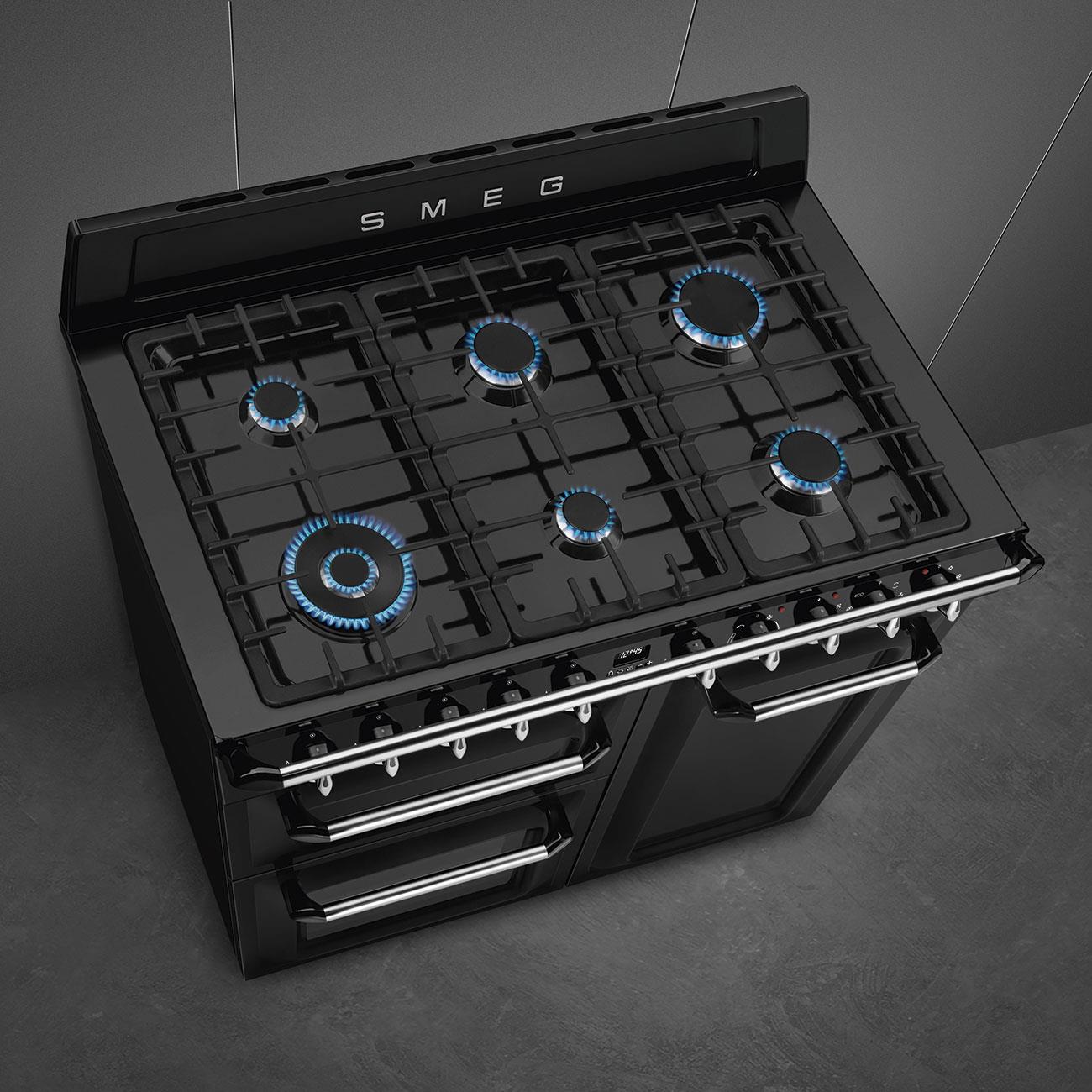 SMEG VICTORIA SİYAH KUZİNE FIRIN TR103BL 100 CM