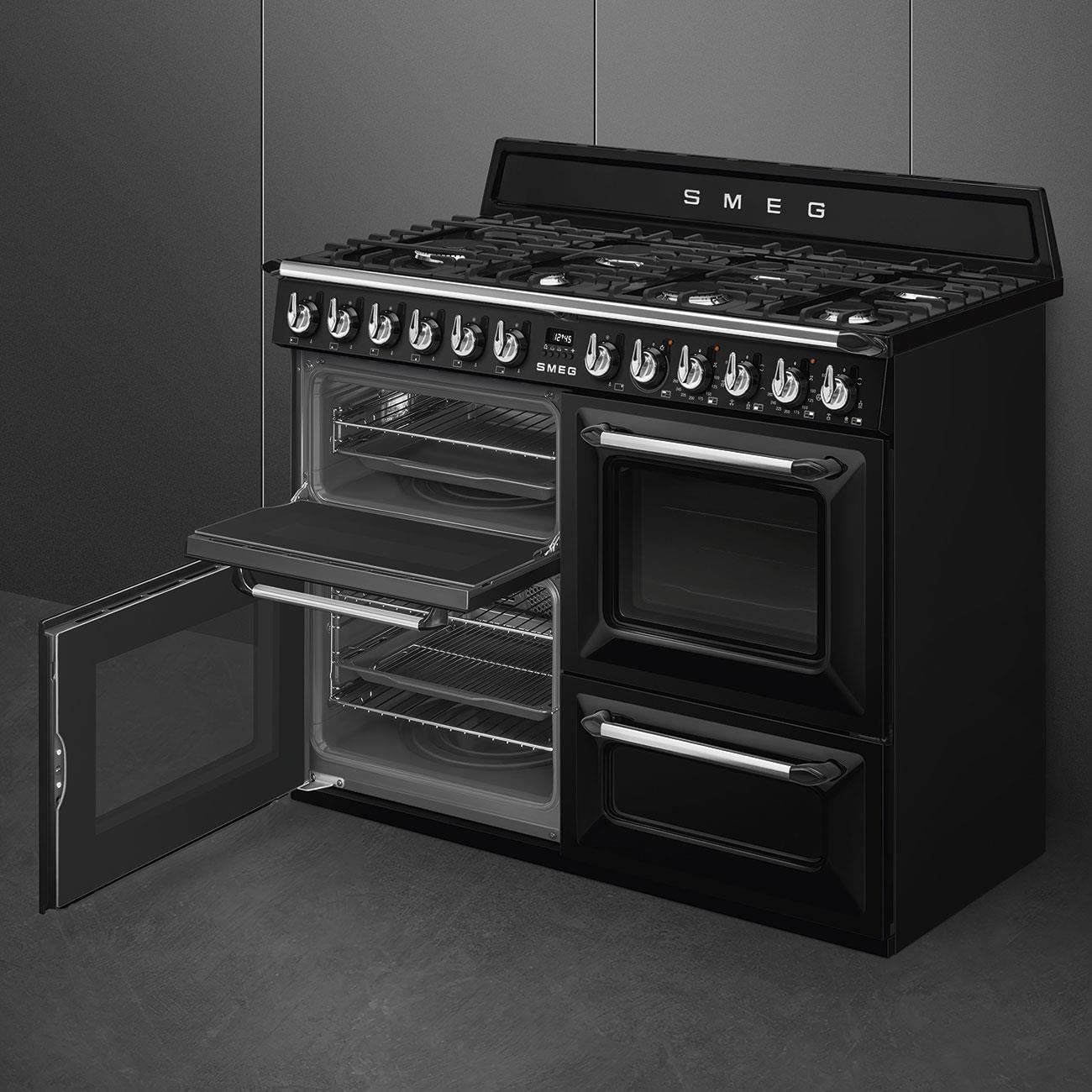 SMEG VİCTORİA SİYAH KUZİNE FIRIN TR4110BL1