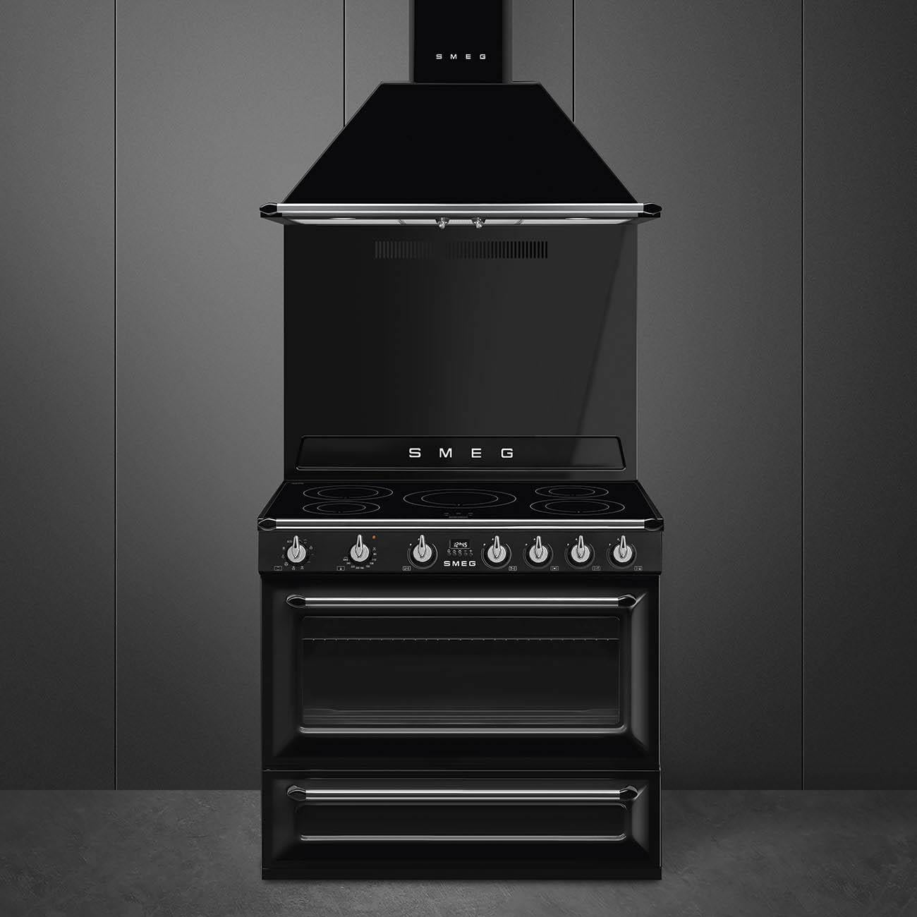 SMEG VICTORIA TR90IBL2 SİYAH İNDÜKSİYONLU KUZİNE FIRIN 90 CM