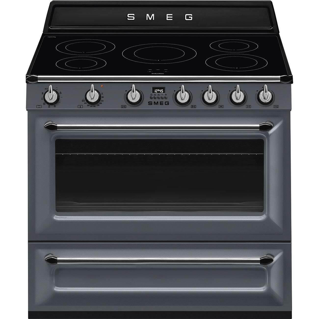 SMEG VICTORIA TR90IGR2 BARUT GRİSİ İNDÜKSİYONLU KUZİNE FIRIN 90 cm