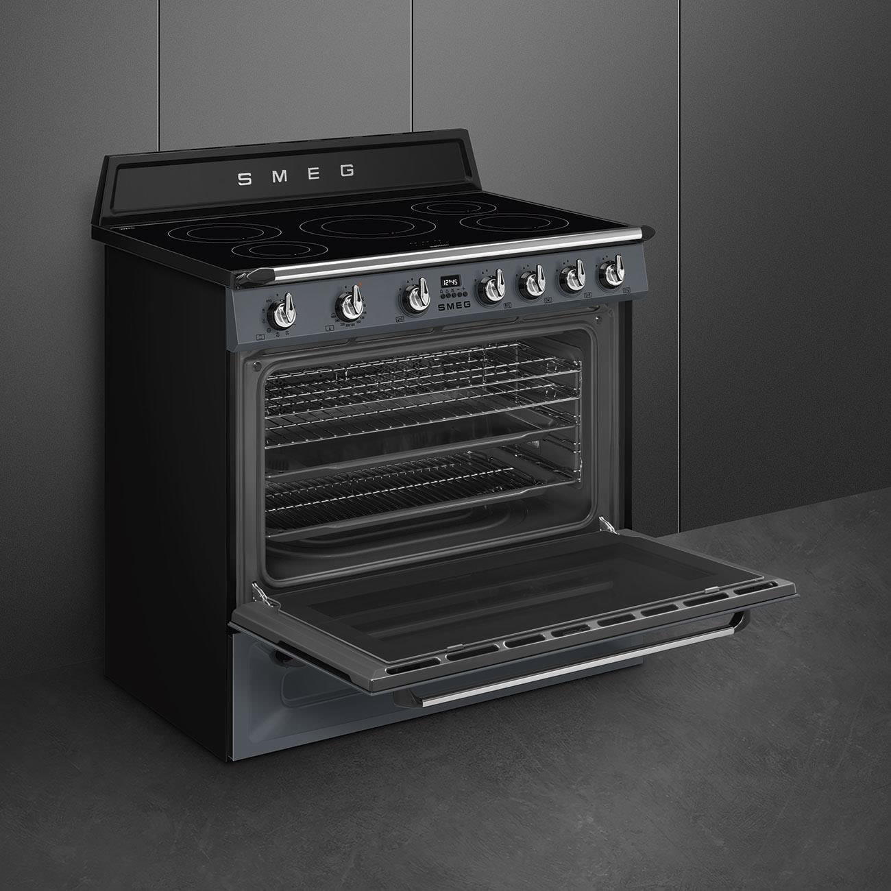 SMEG VICTORIA TR90IGR2 BARUT GRİSİ İNDÜKSİYONLU KUZİNE FIRIN 90 cm