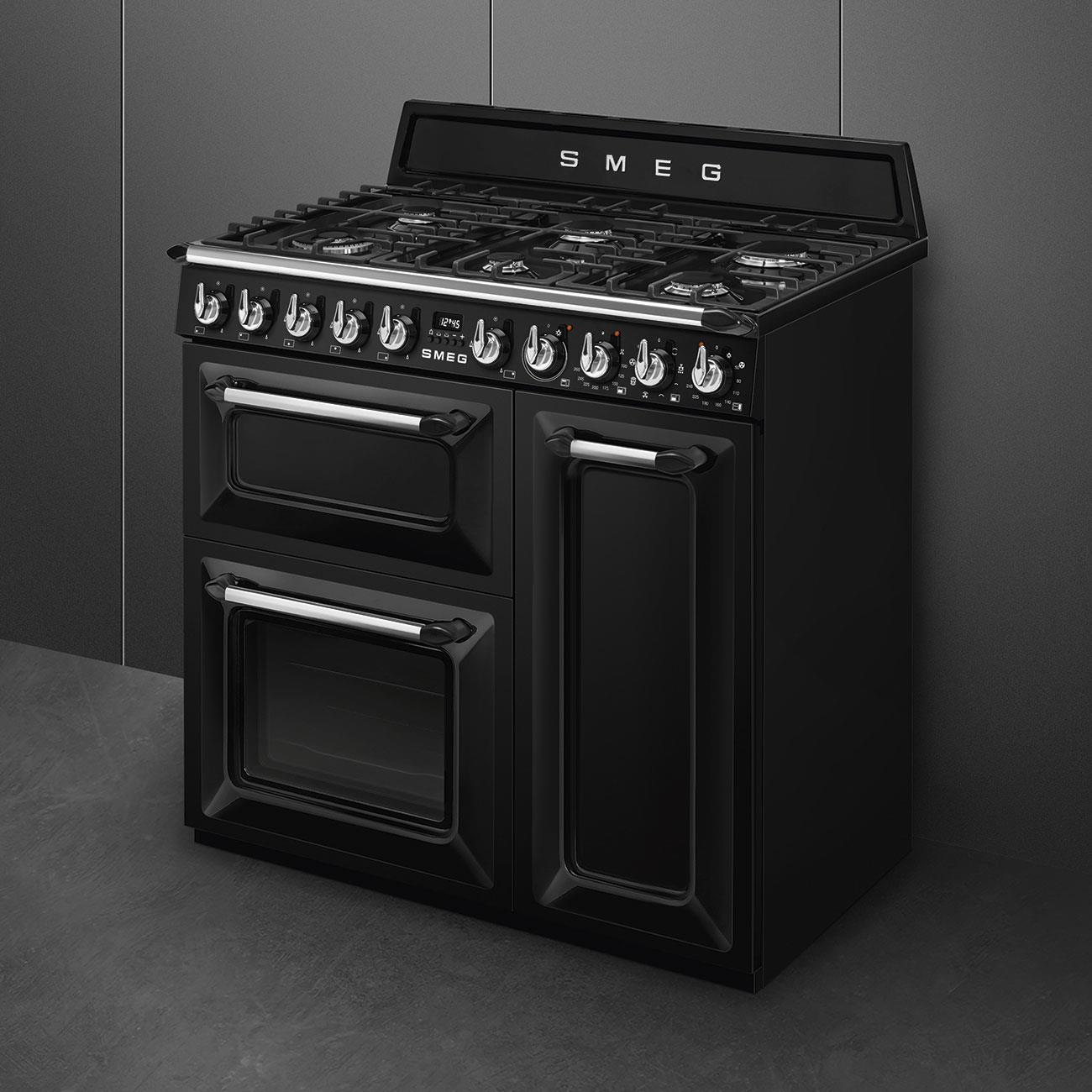 SMEG VICTORIA TR93BL SİYAH KUZİNE FIRIN 90 CM