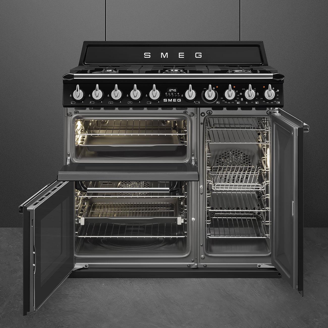SMEG VICTORIA TR93BL SİYAH KUZİNE FIRIN 90 CM