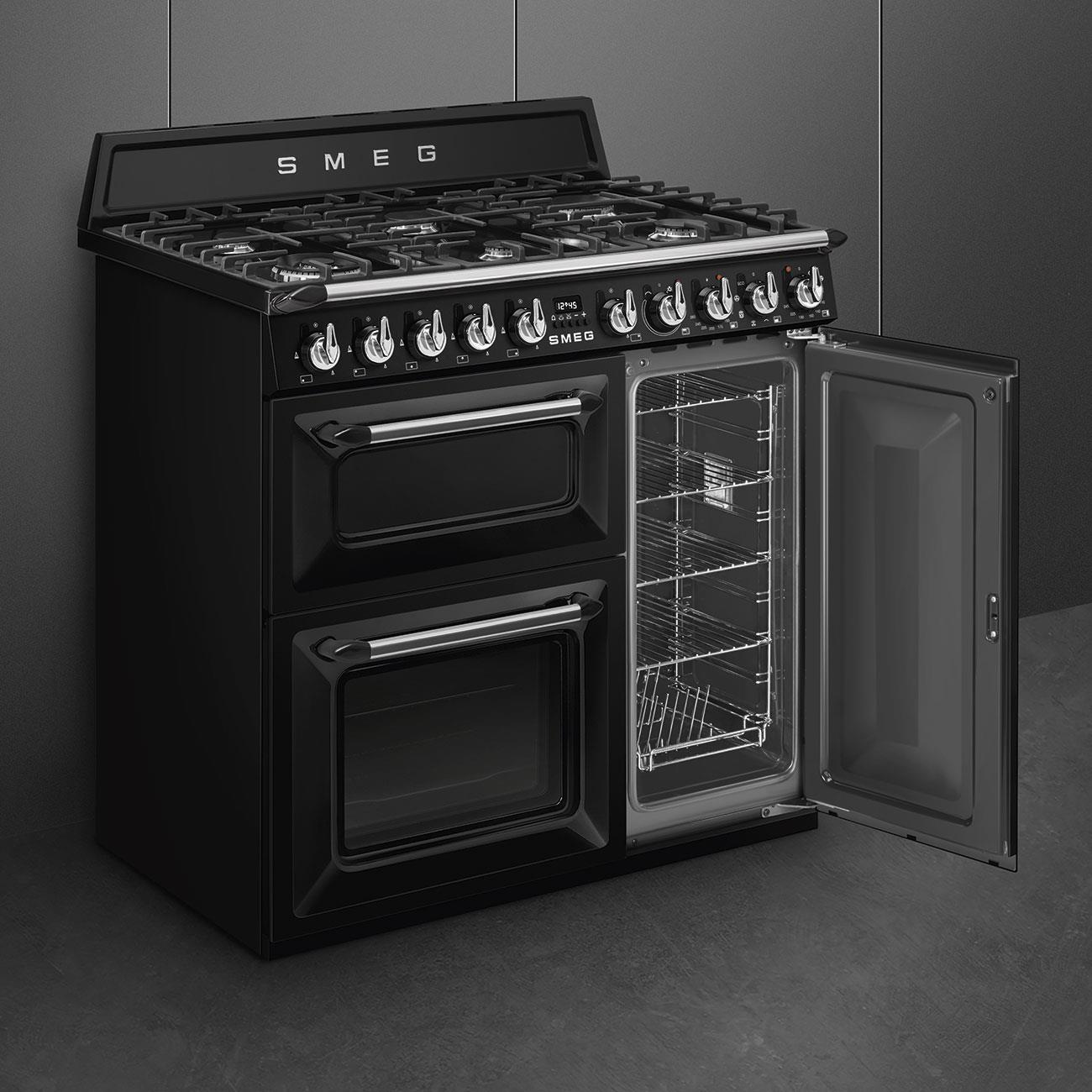 SMEG VICTORIA TR93BL SİYAH KUZİNE FIRIN 90 CM