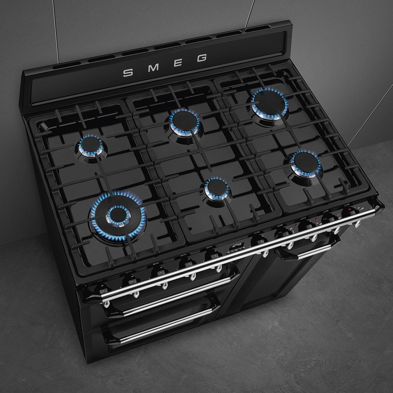 SMEG VICTORIA TR93BL SİYAH KUZİNE FIRIN 90 CM