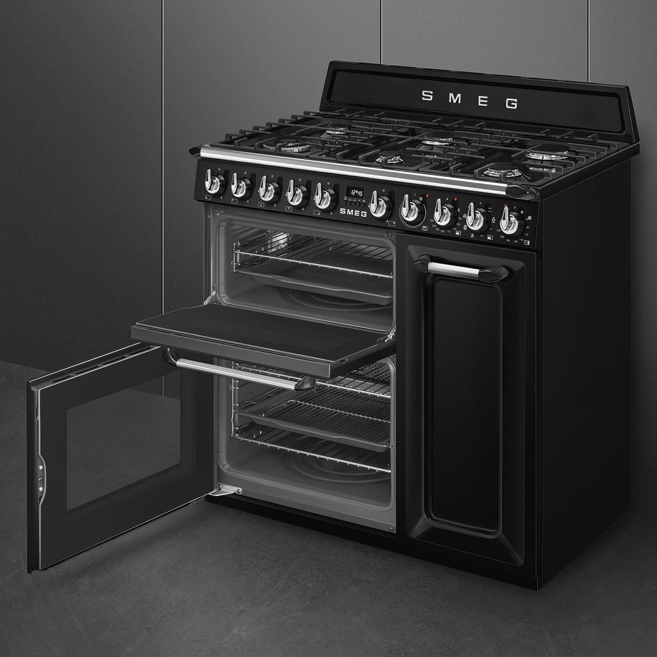 SMEG VICTORIA TR93BL SİYAH KUZİNE FIRIN 90 CM