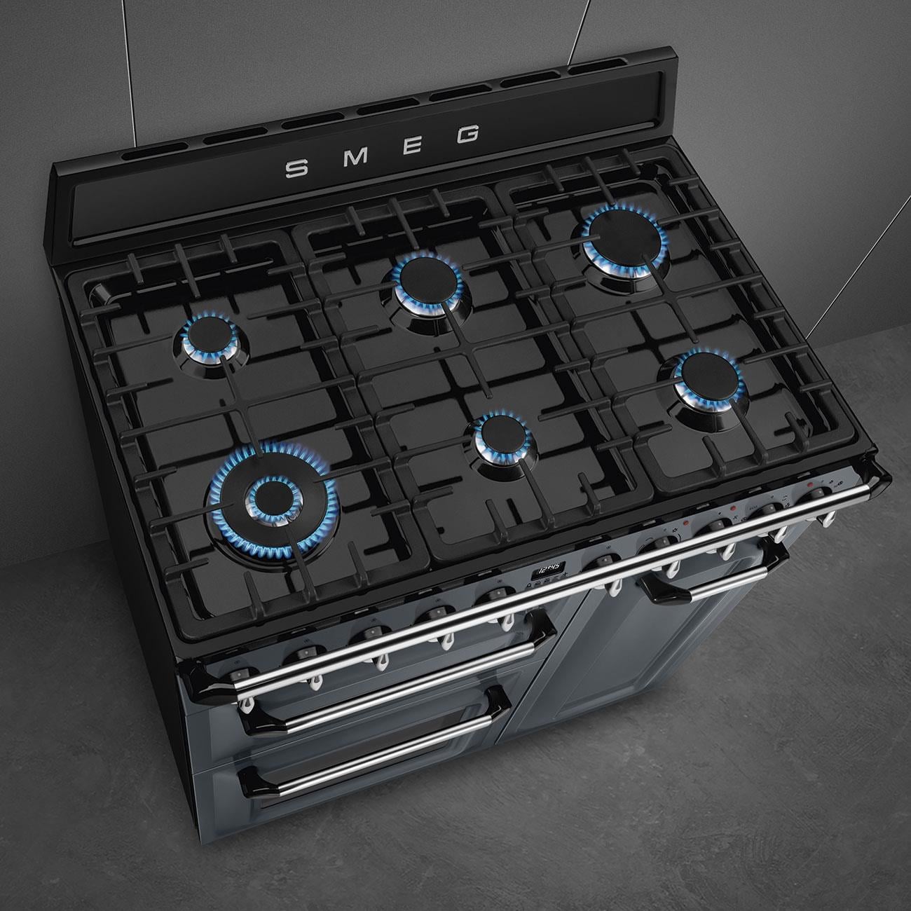 SMEG VICTORIA TR93GR BARUT GRİSİ İNDÜKSİYONLU KUZİNE FIRIN 90 CM