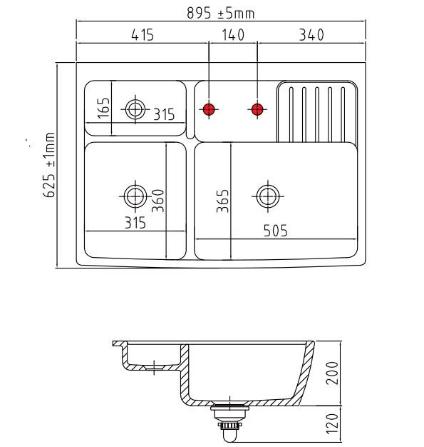 SYSTEMCERAM CENTRA 90 90CM PORSELEN RETRO EVYE