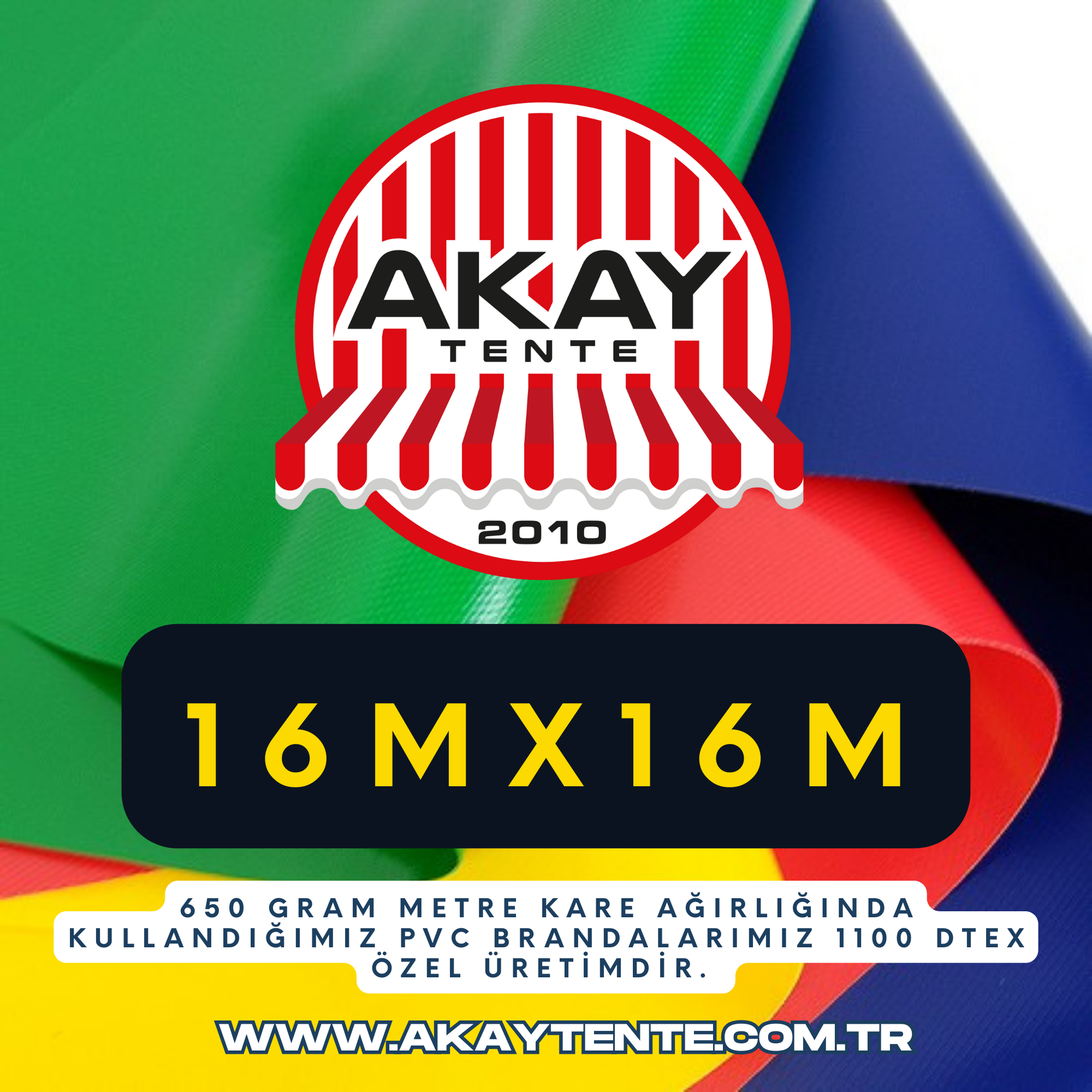 16mX16m Pvc Branda 650 Gram