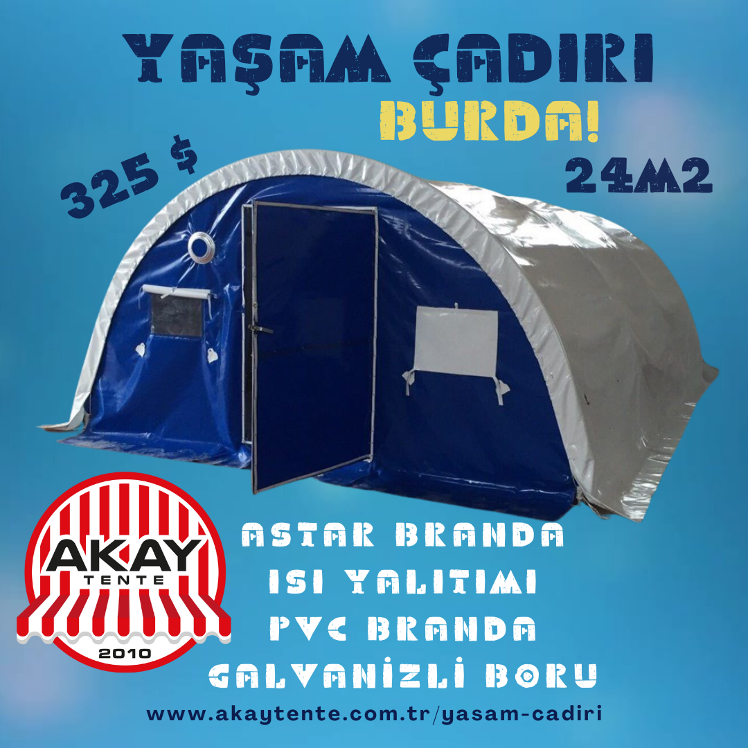 6*4 Yaşam Çadırı Şantiye Çadırı ısı Yalıtımlı