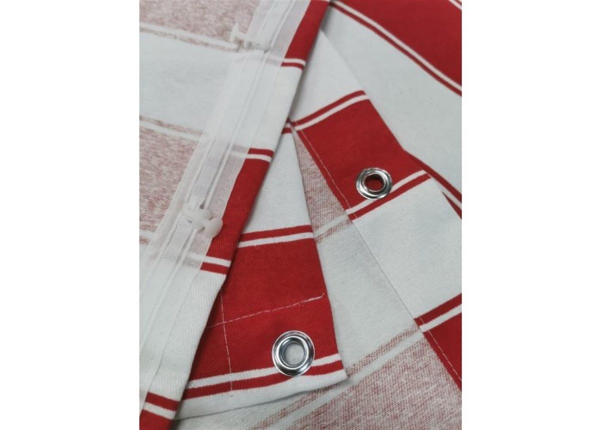 Balkon Bezi  150cm Pamuklu  Kırmızı Beyaz Çizgili