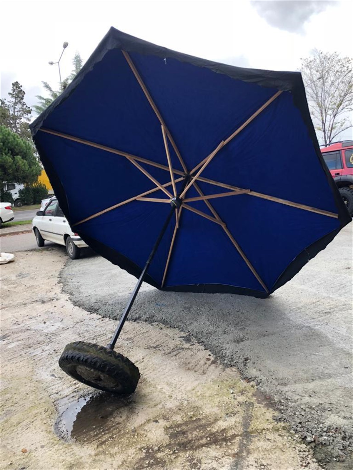 Tek Kanat 150cm Çift Açılır Pazarcı Şemsiyesi