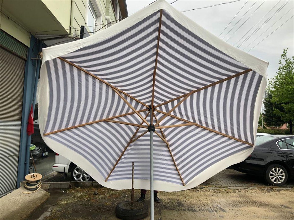 Tek Kanat 220 cm Çift Açılır Pazarcı Şemsiyesi