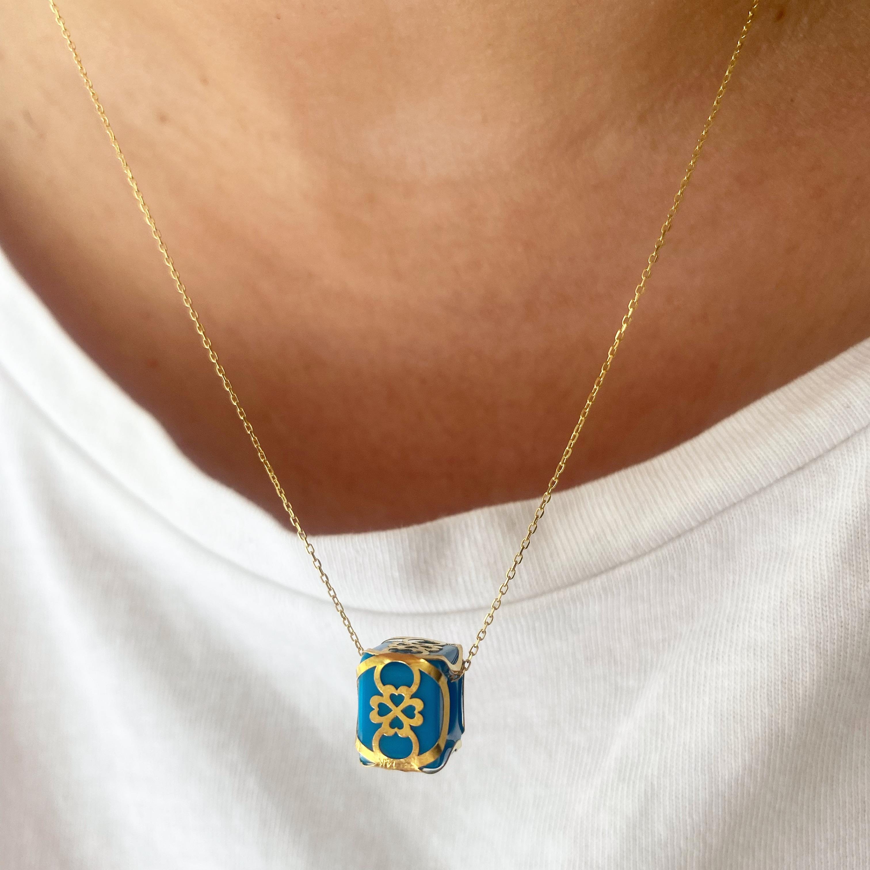 14k Altın Nostaljik Boncuklu Kolye