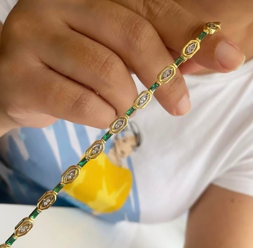 925 Ayar Gümüş Yeşil Taşlı Bileklik