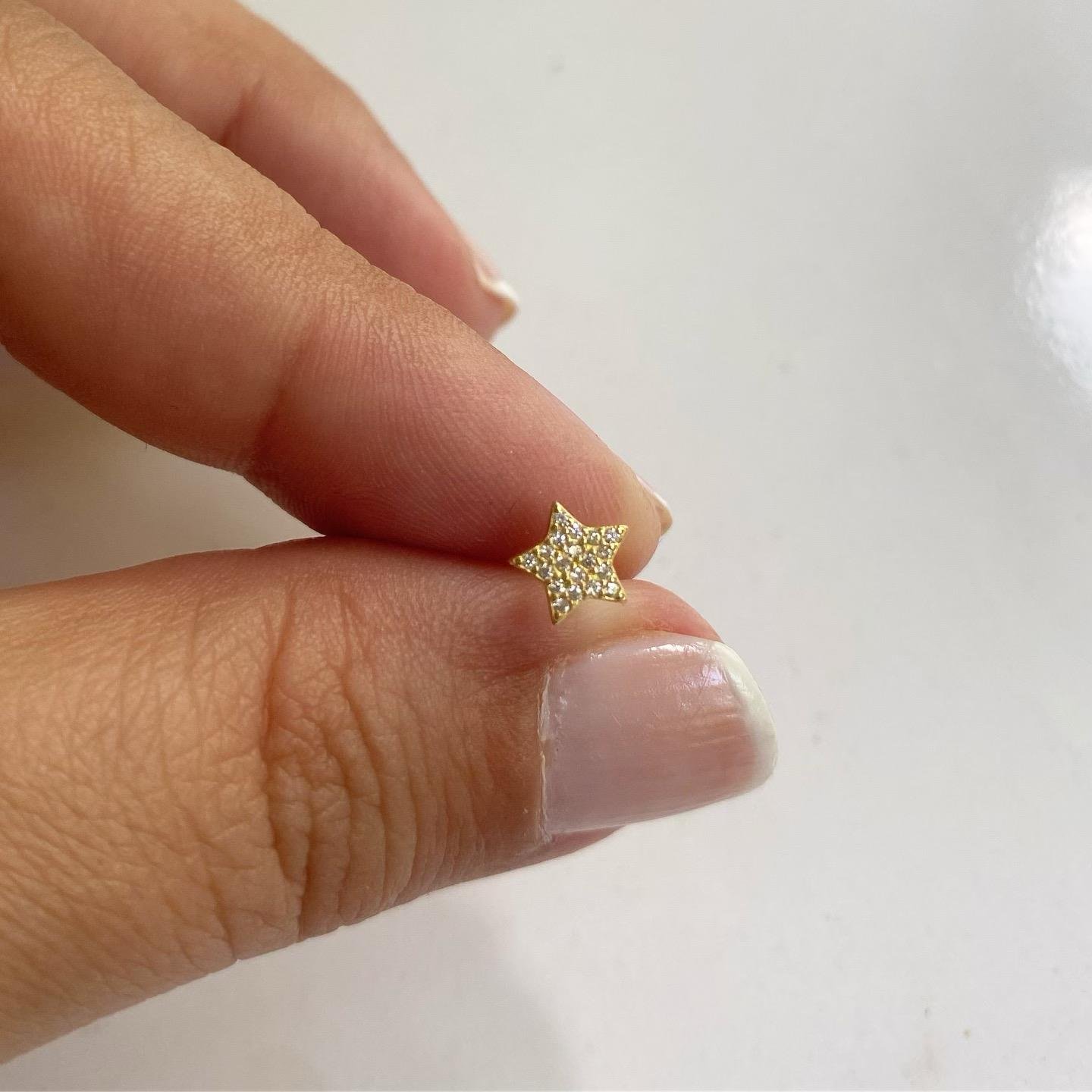 925 Ayar Yıldız Tragus Gümüş Küpe