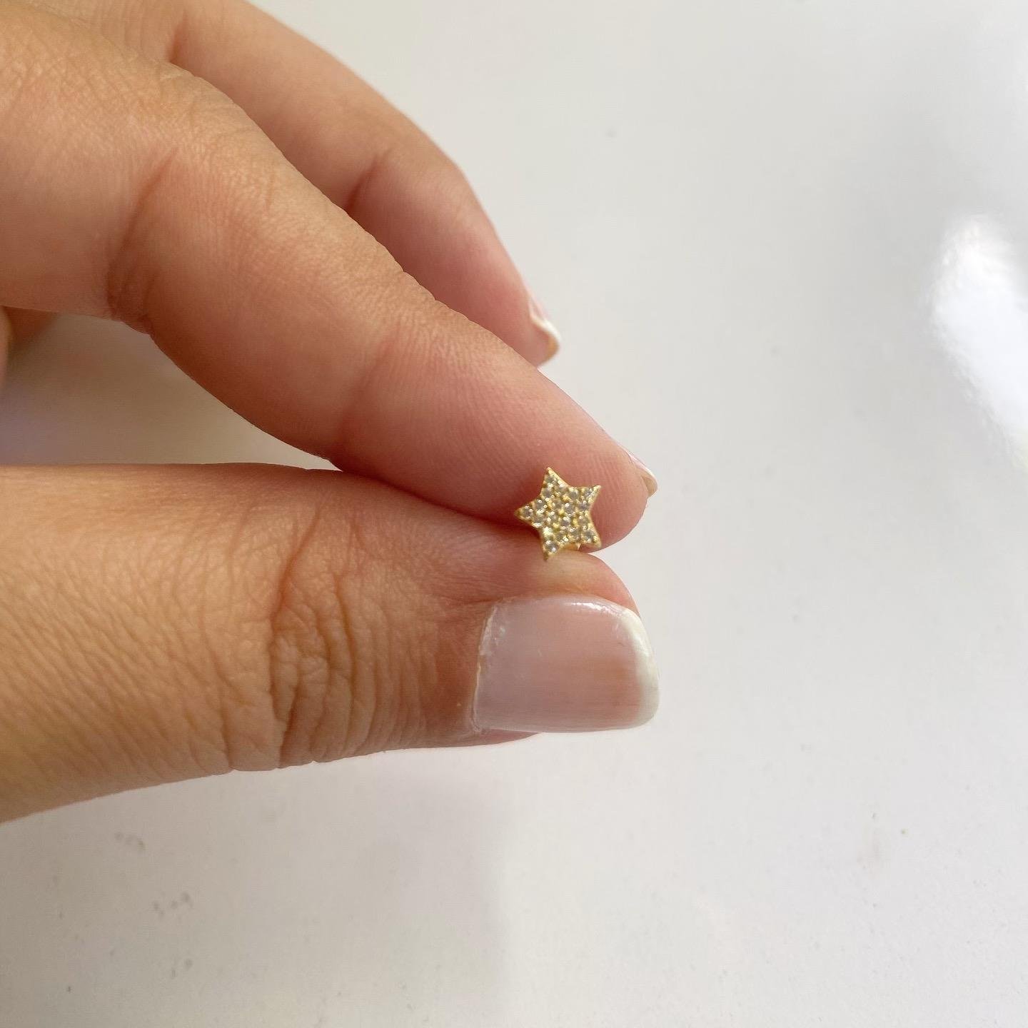 925 Ayar Yıldız Tragus Gümüş Küpe
