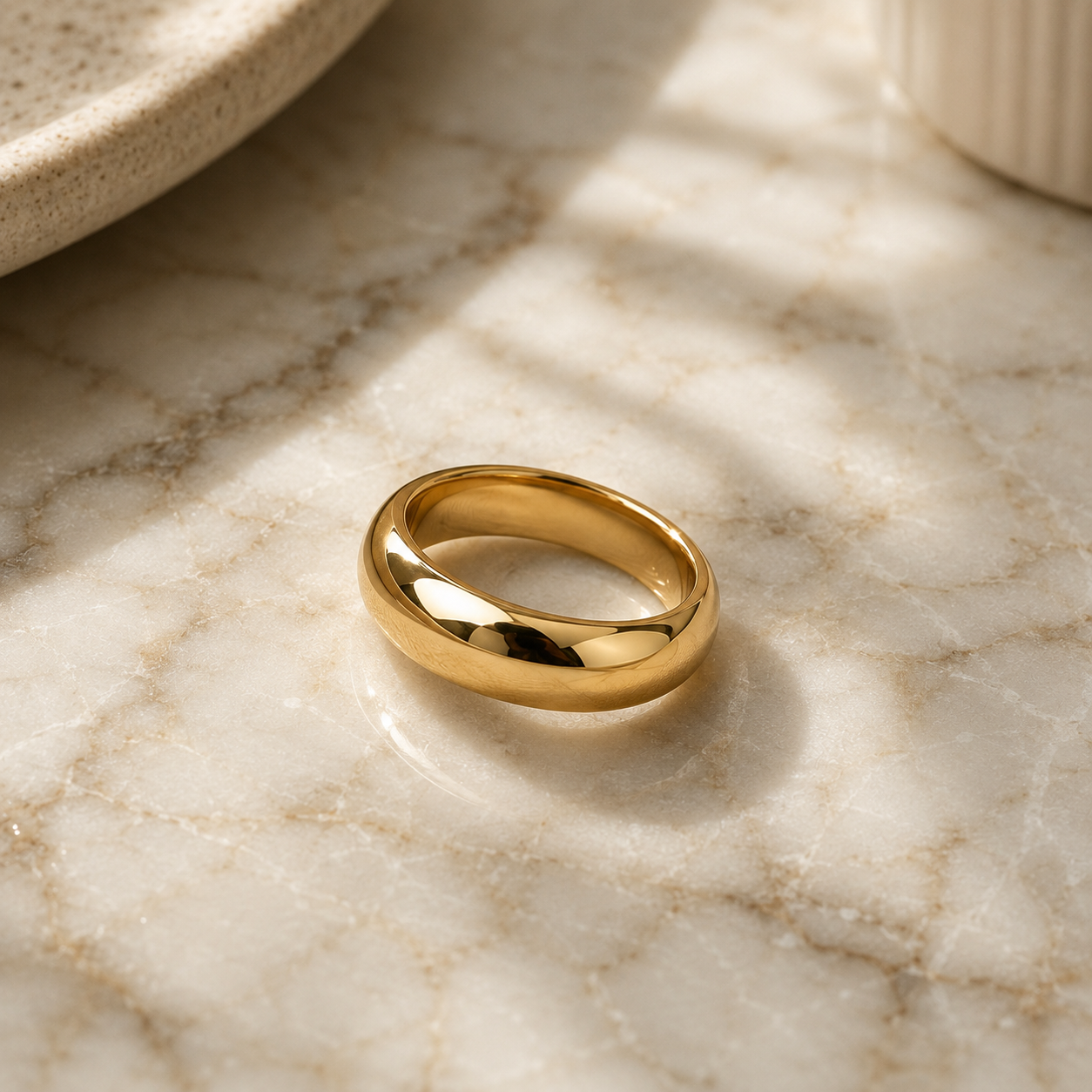 Altın Kaplamalı Gümüş Klasik Alyans 4mm