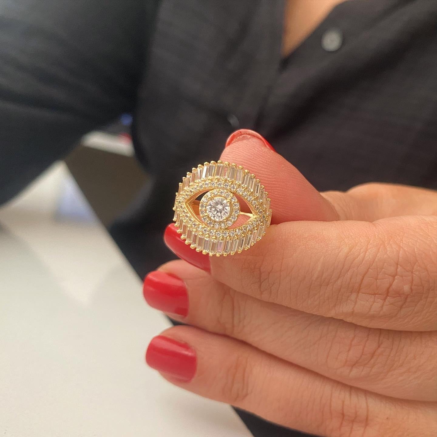 Gümüş Baget Taşlı Yüzük