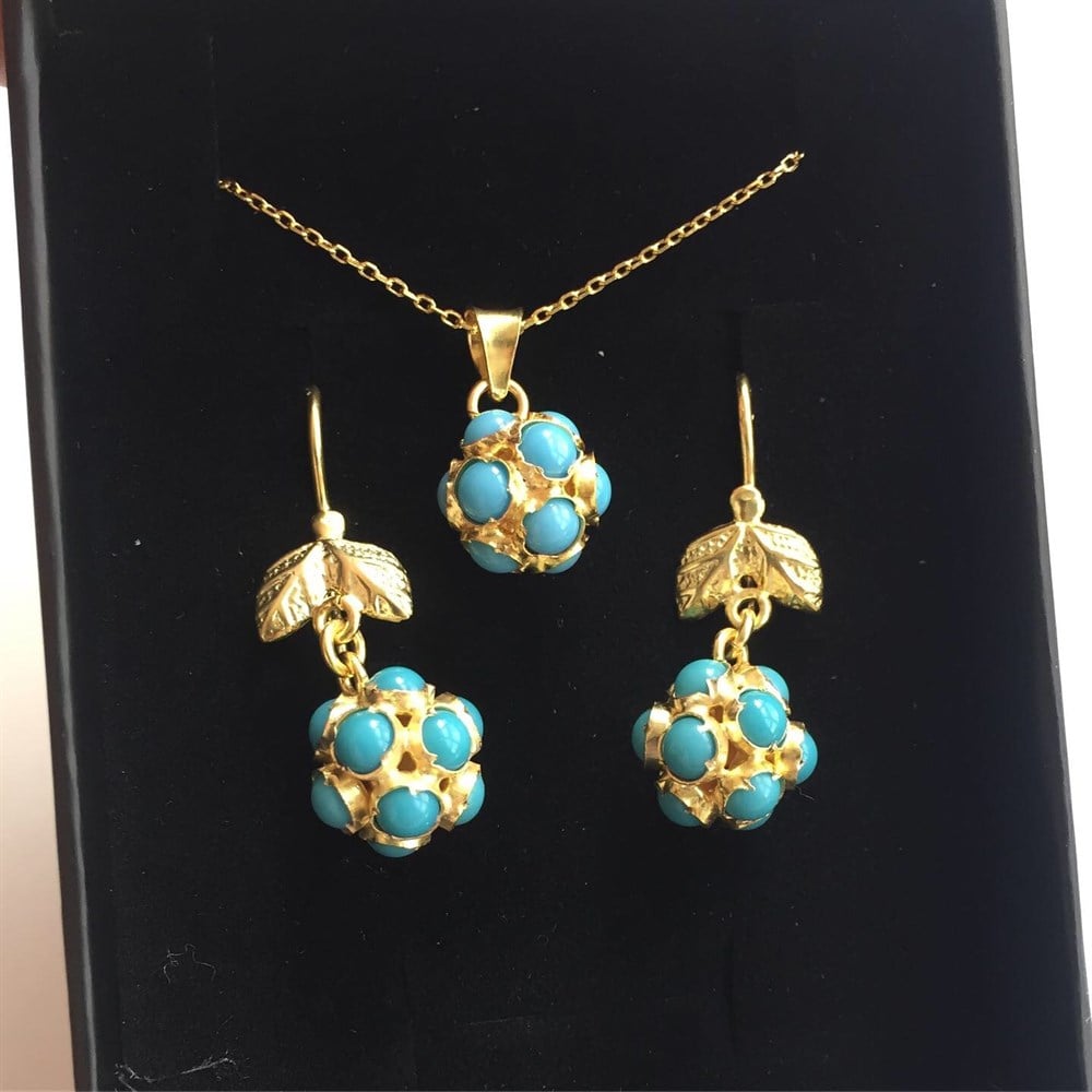 Gümüş Firuze Taşlı Set