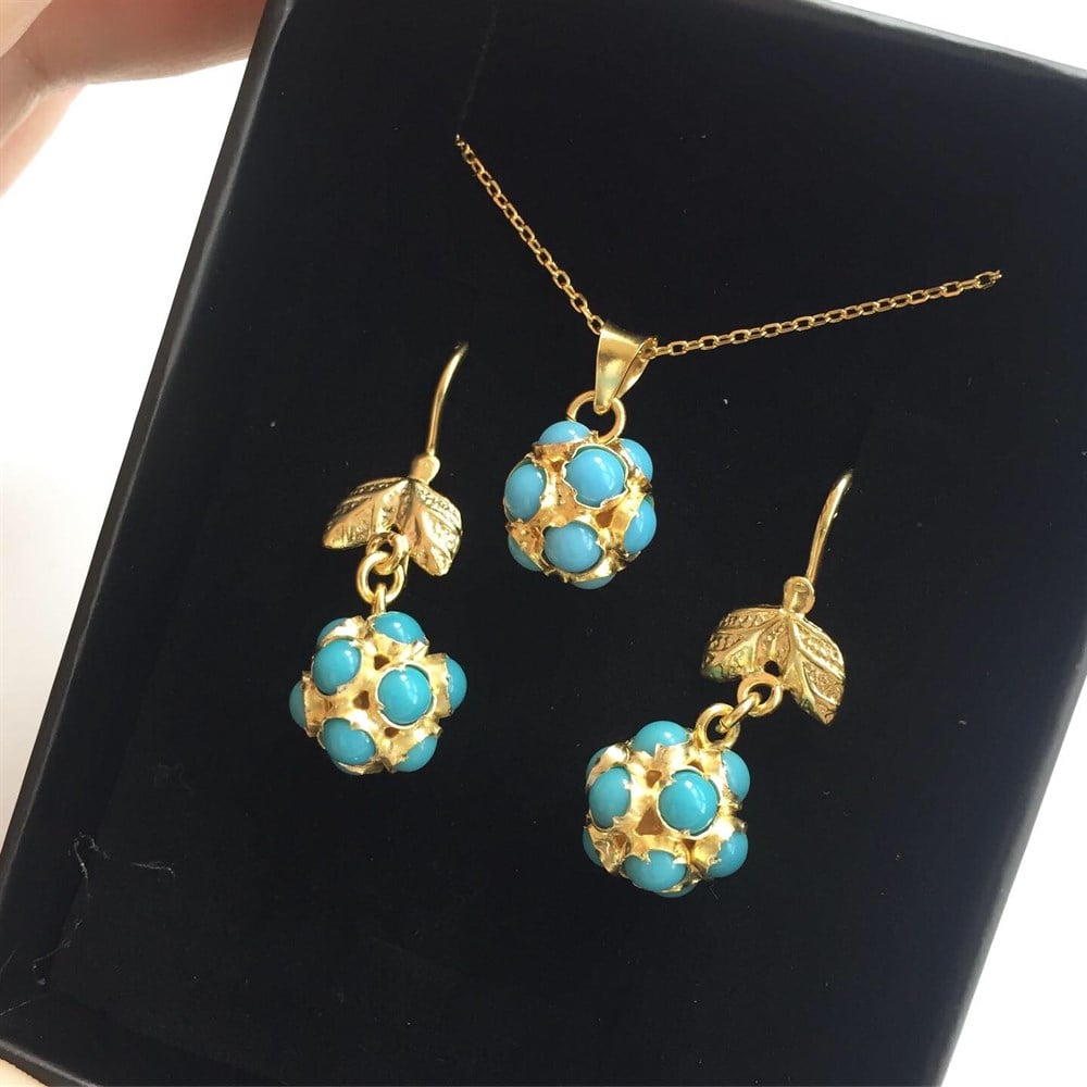 Gümüş Firuze Taşlı Set
