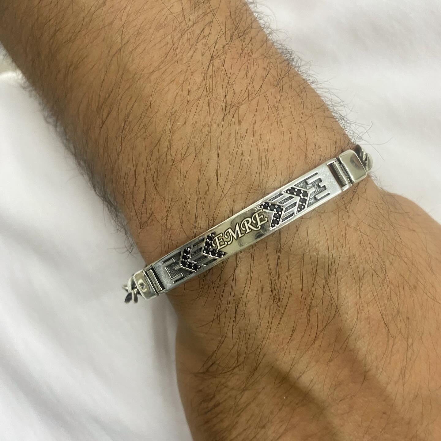 Gümüş İsimli Erkek Bileklik
