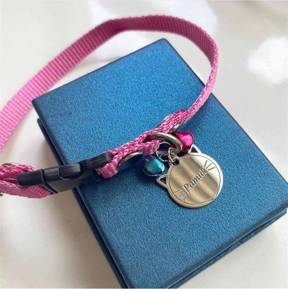 Gümüş Pembe Kedi Tasması