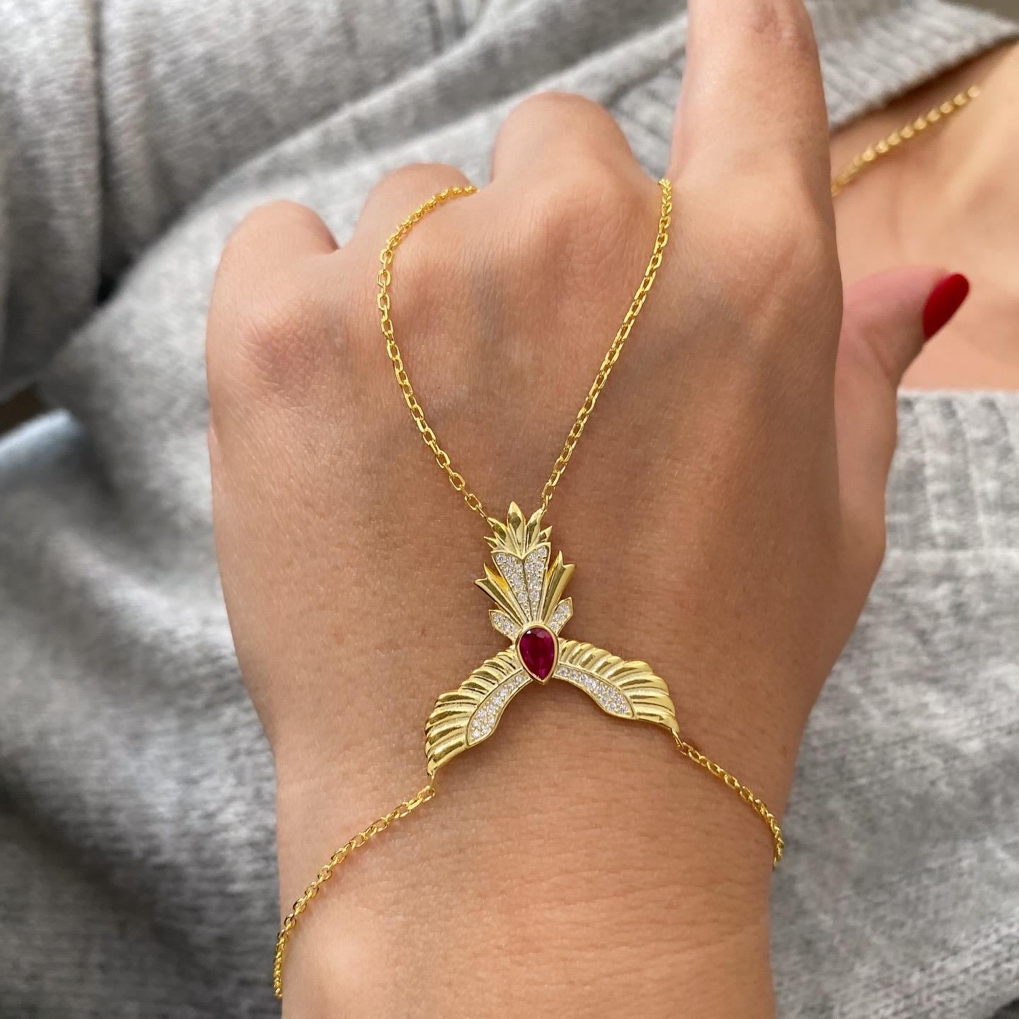 Gümüş Pembe Taşlı Şahmeran Bileklik