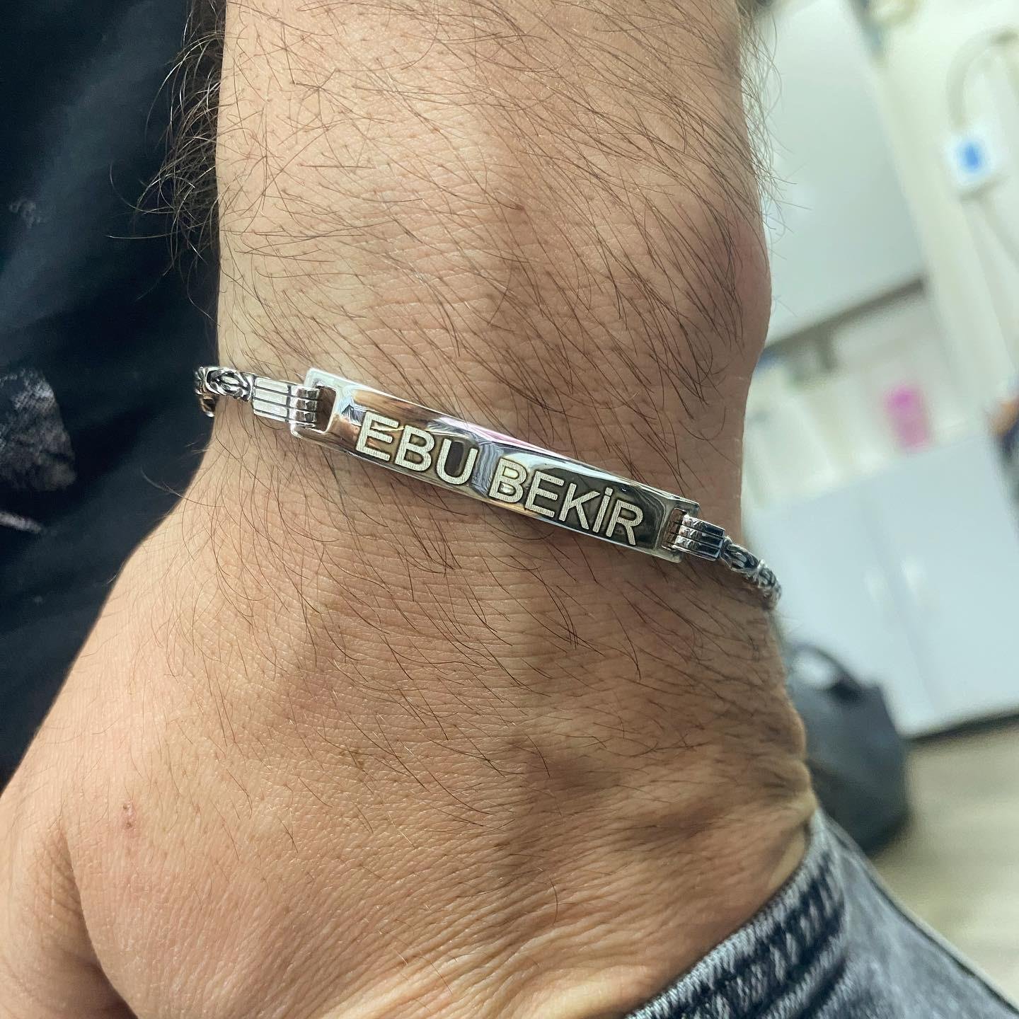 İsimli Kral Zincir Gümüş Erkek Bileklik