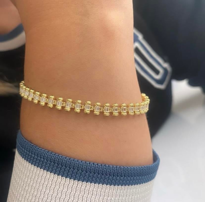 Yeşil Taşlı 925 Ayar Gümüş Bileklik