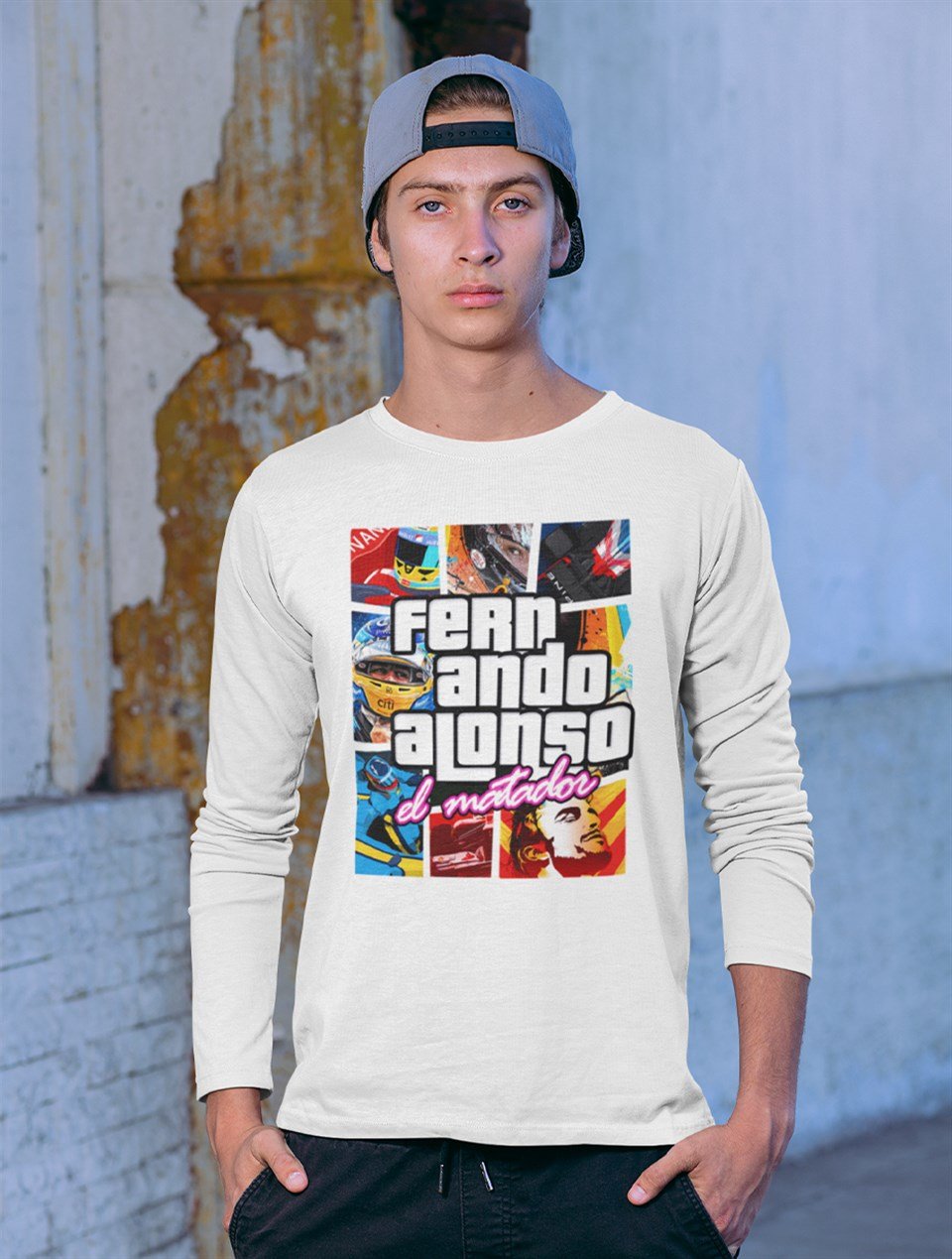 Alonso GTA Uzun Kollu Beyaz T-Shirt