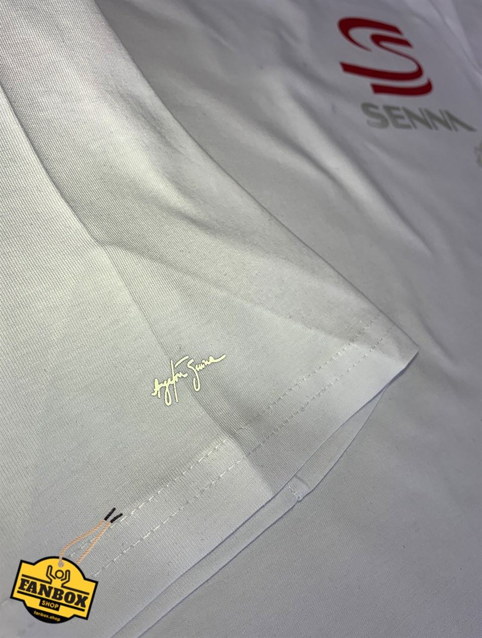 Ayrton Senna İmzalı Senna Logolu Kabartma Baskılı T-Shirt