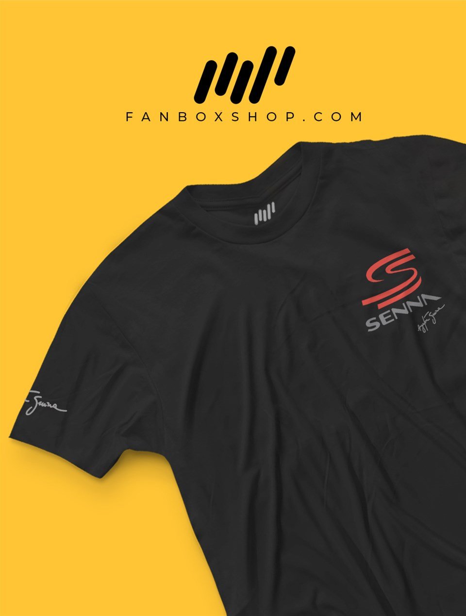 Ayrton Senna İmzalı Senna Logolu Kabartma Baskılı T-Shirt