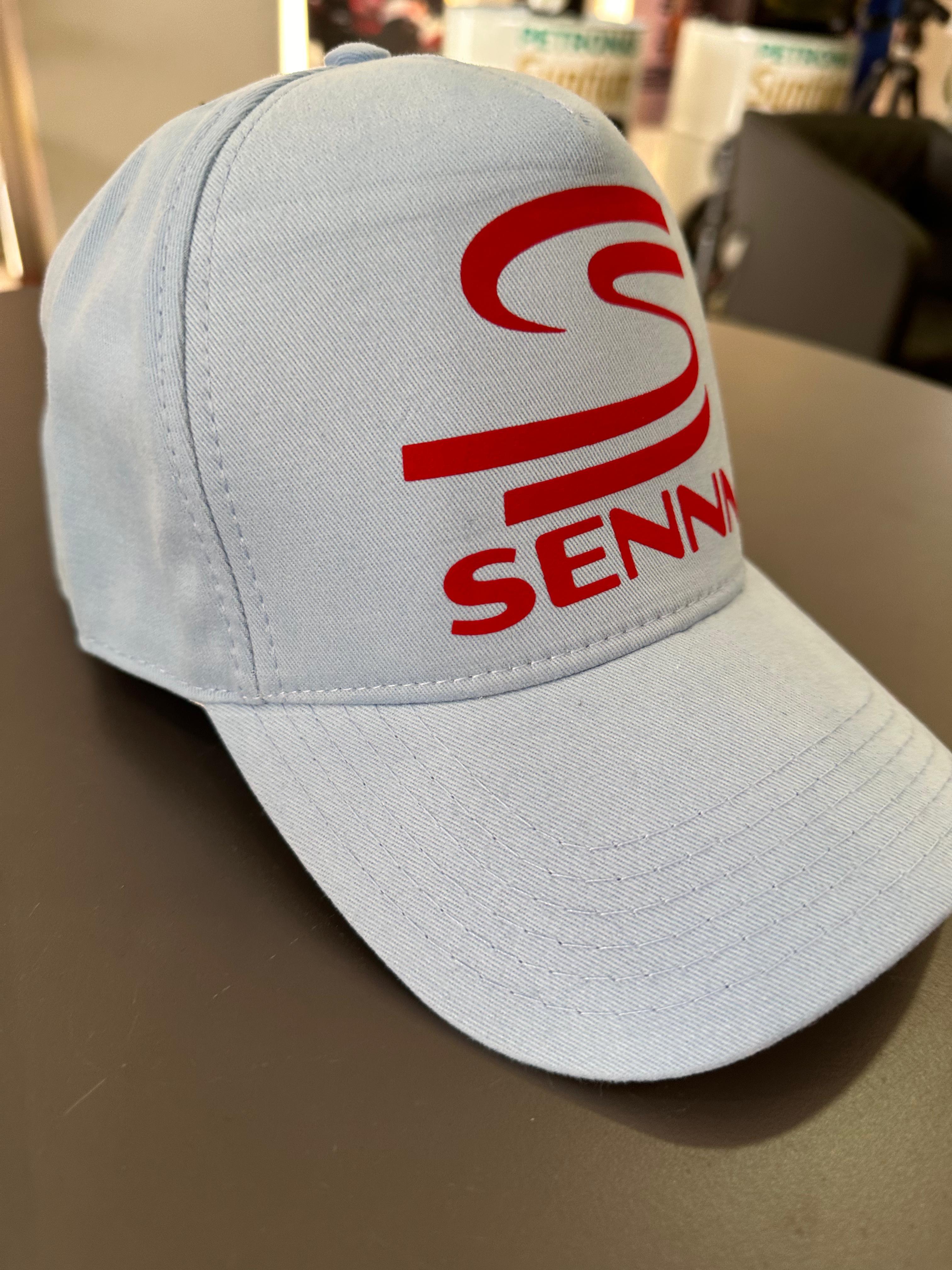 Ayrton Senna özel kadife baskılı Buz mavi Şapka