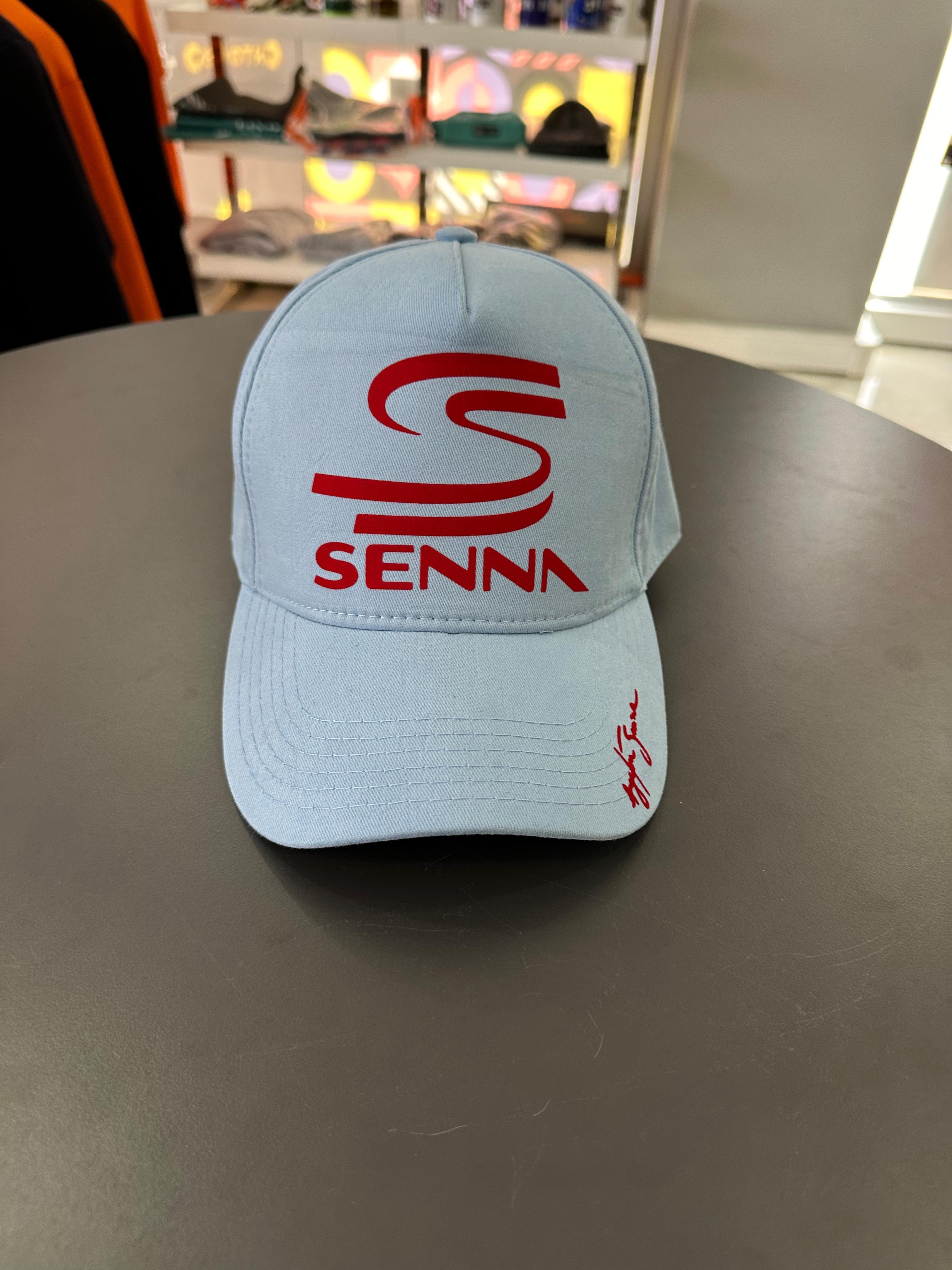Ayrton Senna özel kadife baskılı Buz mavi Şapka
