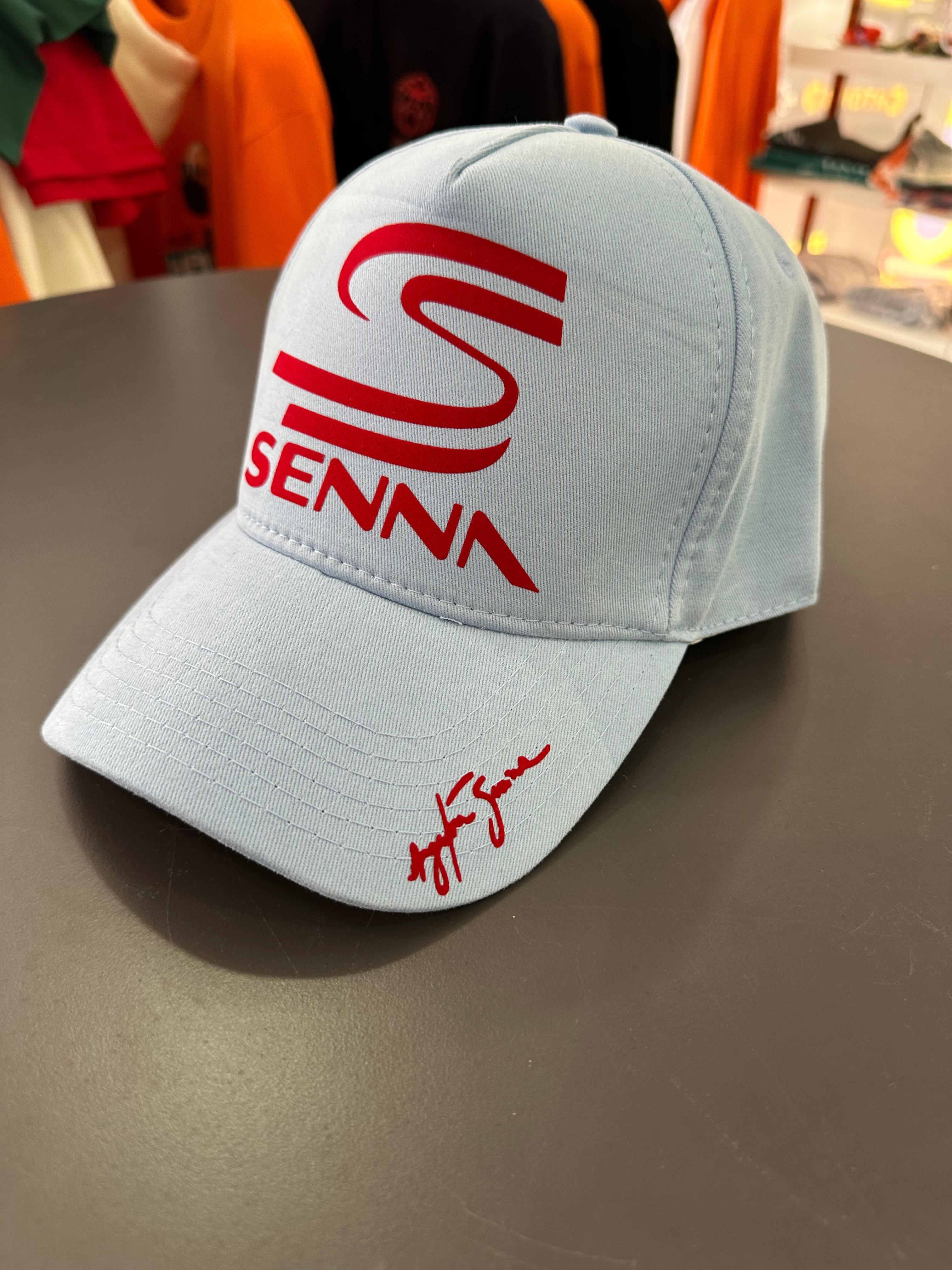 Ayrton Senna özel kadife baskılı Buz mavi Şapka