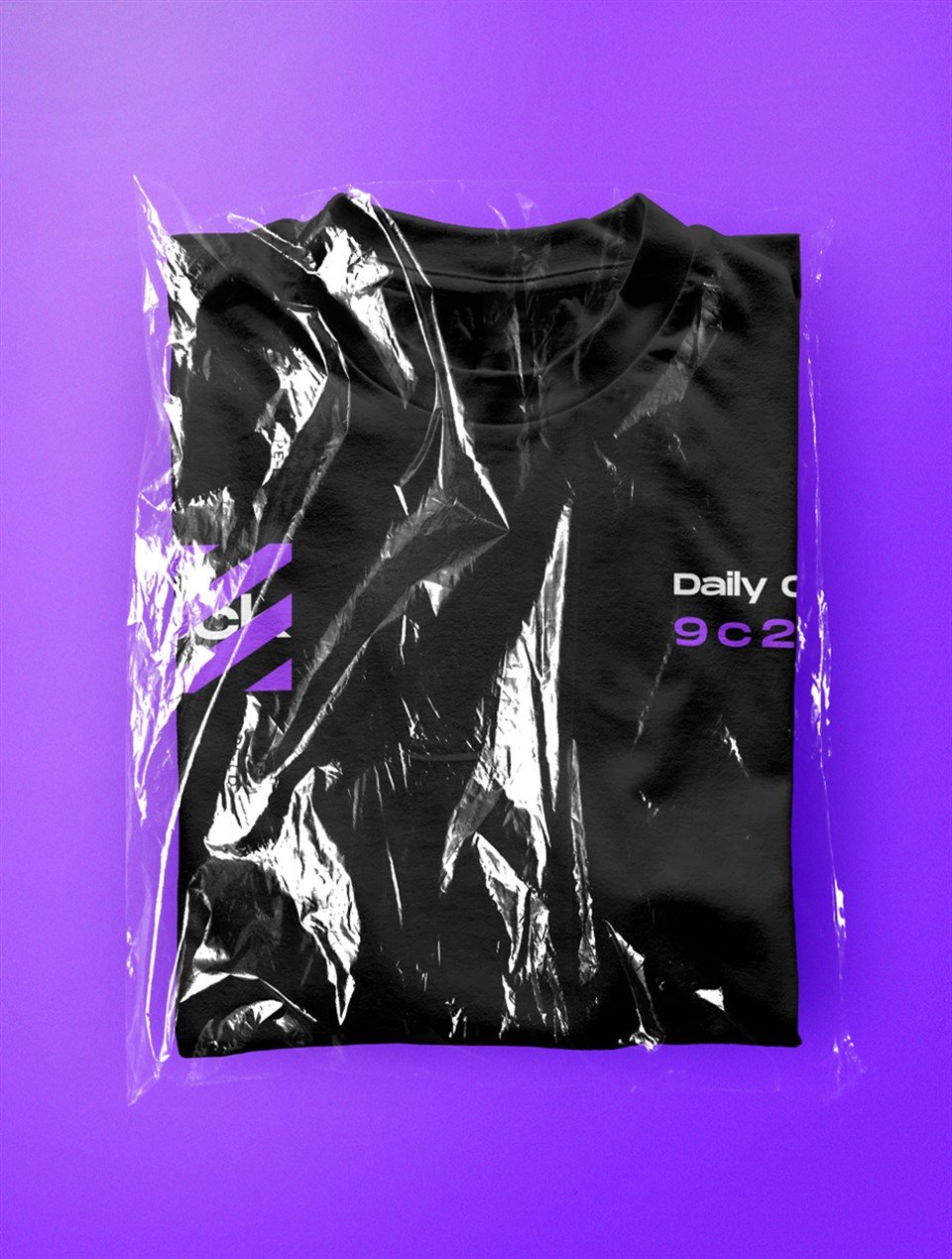 Block Fashion Siyah Sweat Mor Baskı