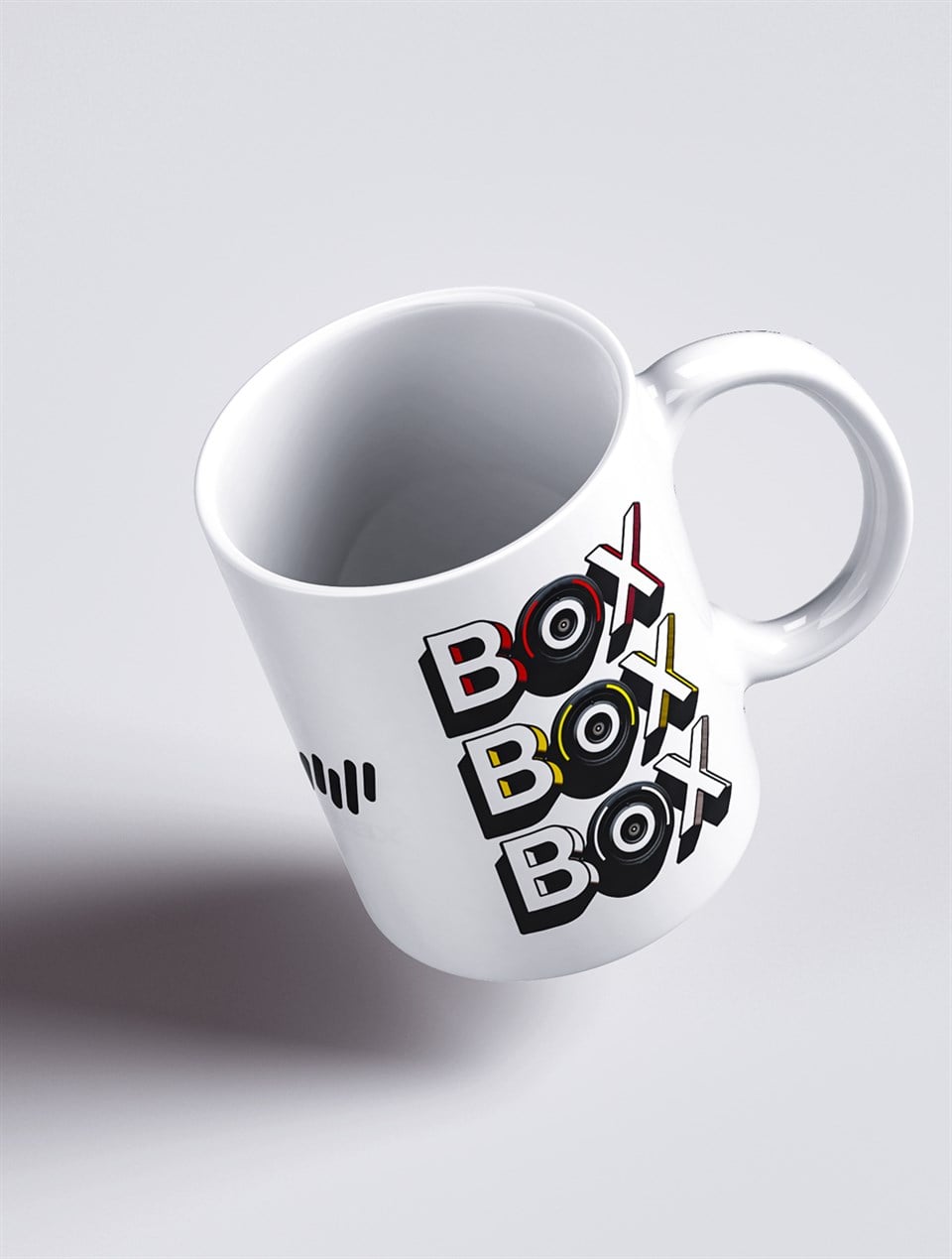 BOX BOX BOX Baskılı Beyaz Kahve Kupa Bardak