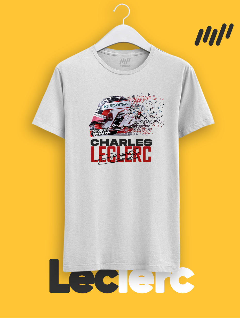 Charles Leclerc Kask Parlayan Vizör Baskılı T-Shirt
