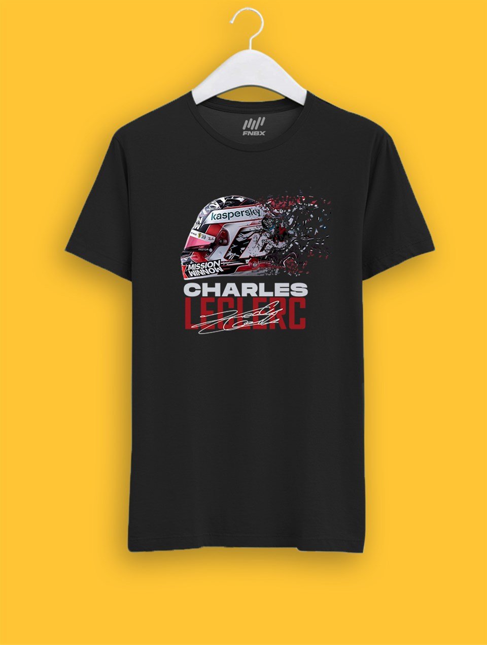 Charles Leclerc Kask Parlayan Vizör Baskılı T-Shirt