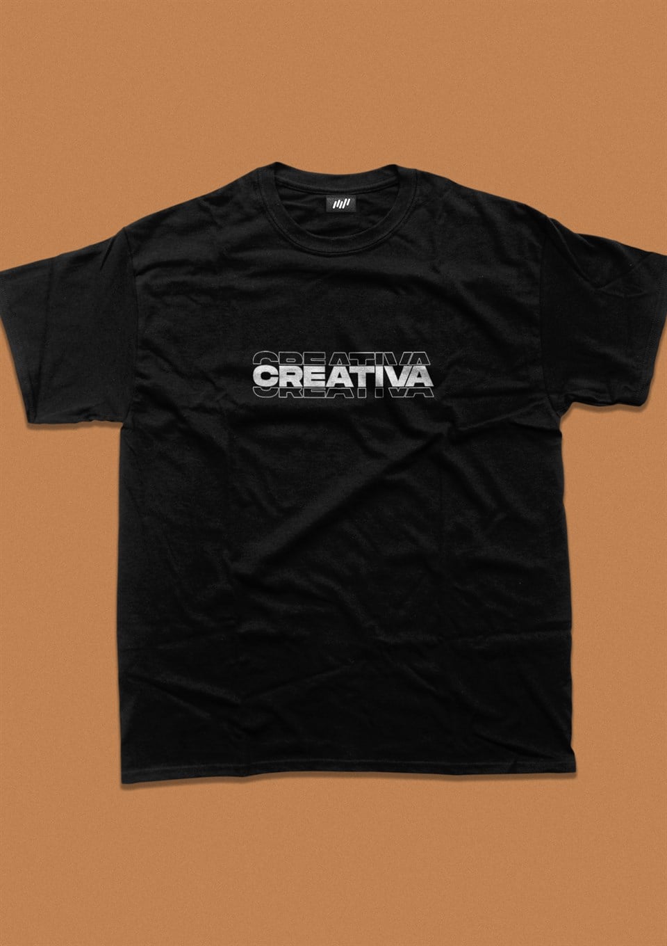 Cretiva Baskılı Unisex Siyah T-Shirt