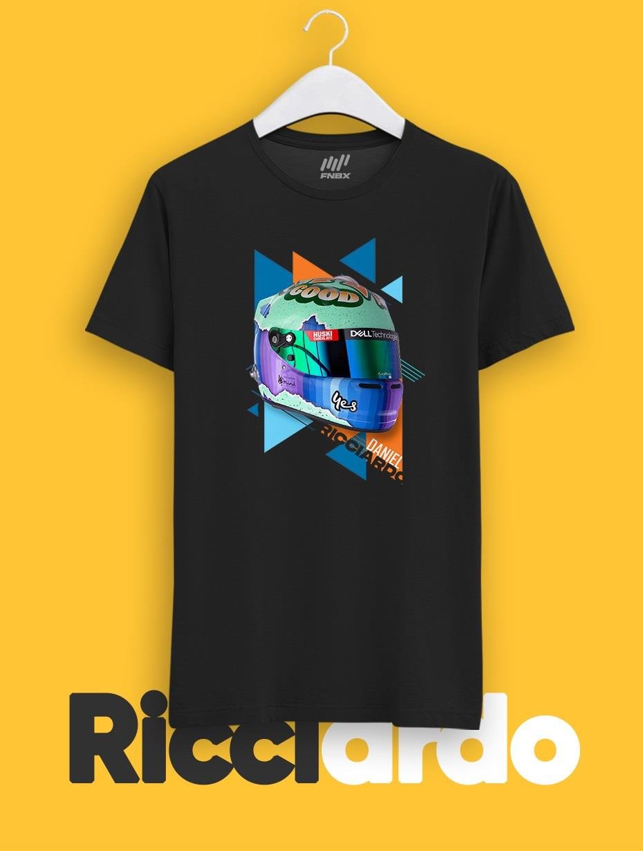 Daniel Ricciardo Kask Parlayan Vizör Baskılı T-Shirt